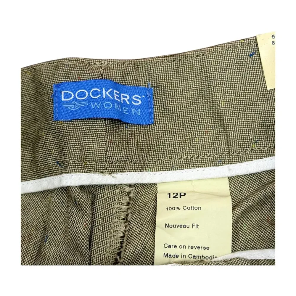 Dockers Khaki Speckled Pants 12P - Picture 2 of 7